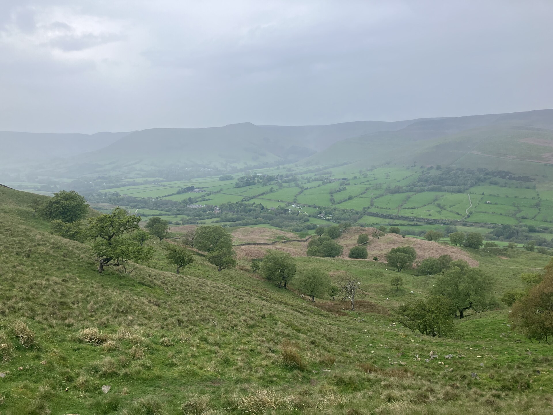 View over Edale valley from the Great Ridge