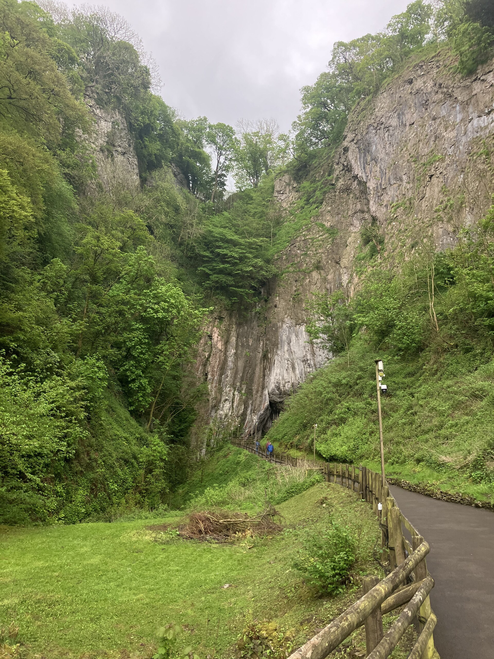 Peak Cavern entrance, the largest natural cave entrance in Britain, Castleton