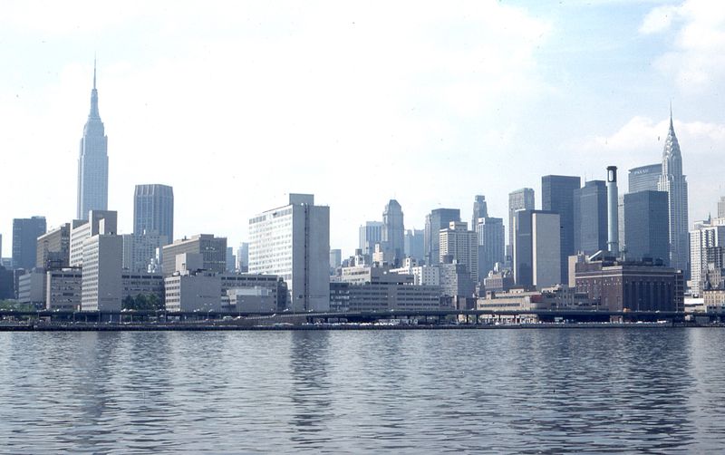 Midtown skyline with Empire State Building seen across river