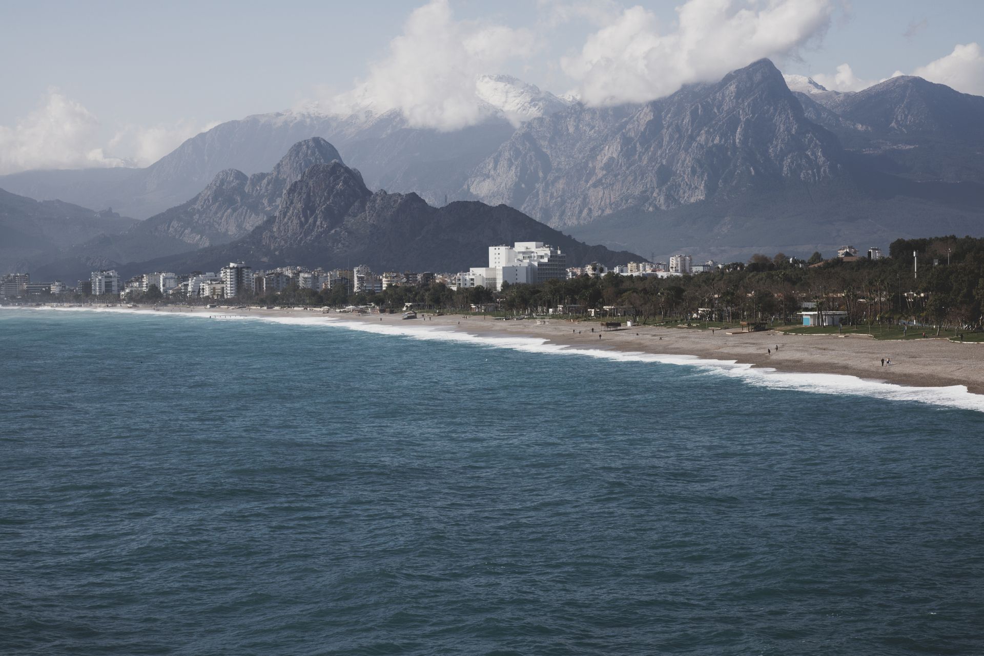 Mountains meeting the coastline